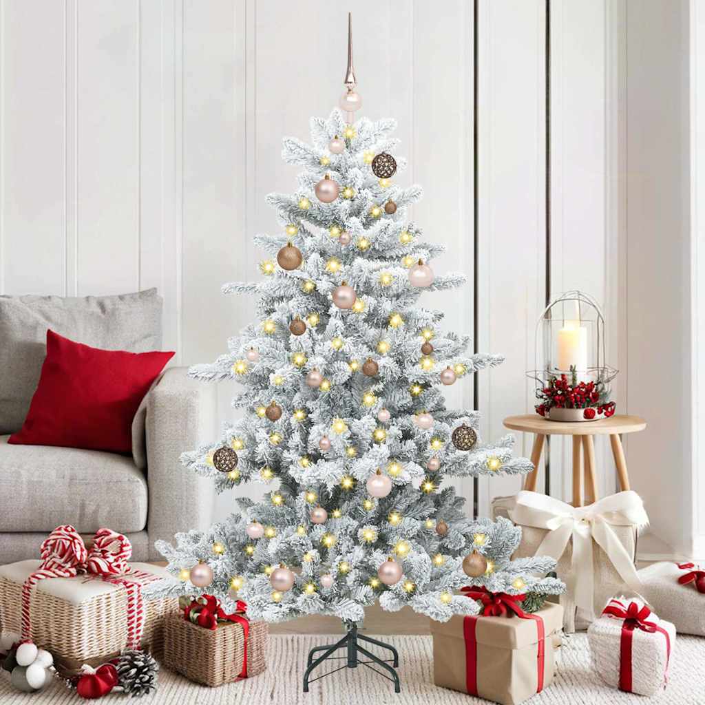 Kunstmatige Inklapbare Kerstboom Wit 150 cm PVC en staal