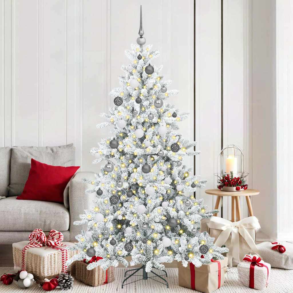 Kunstmatige Inklapbare Kerstboom Wit 180 cm PVC en staal