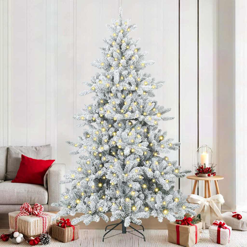 Kunstmatige Inklapbare Kerstboom Wit 210 cm PVC en staal