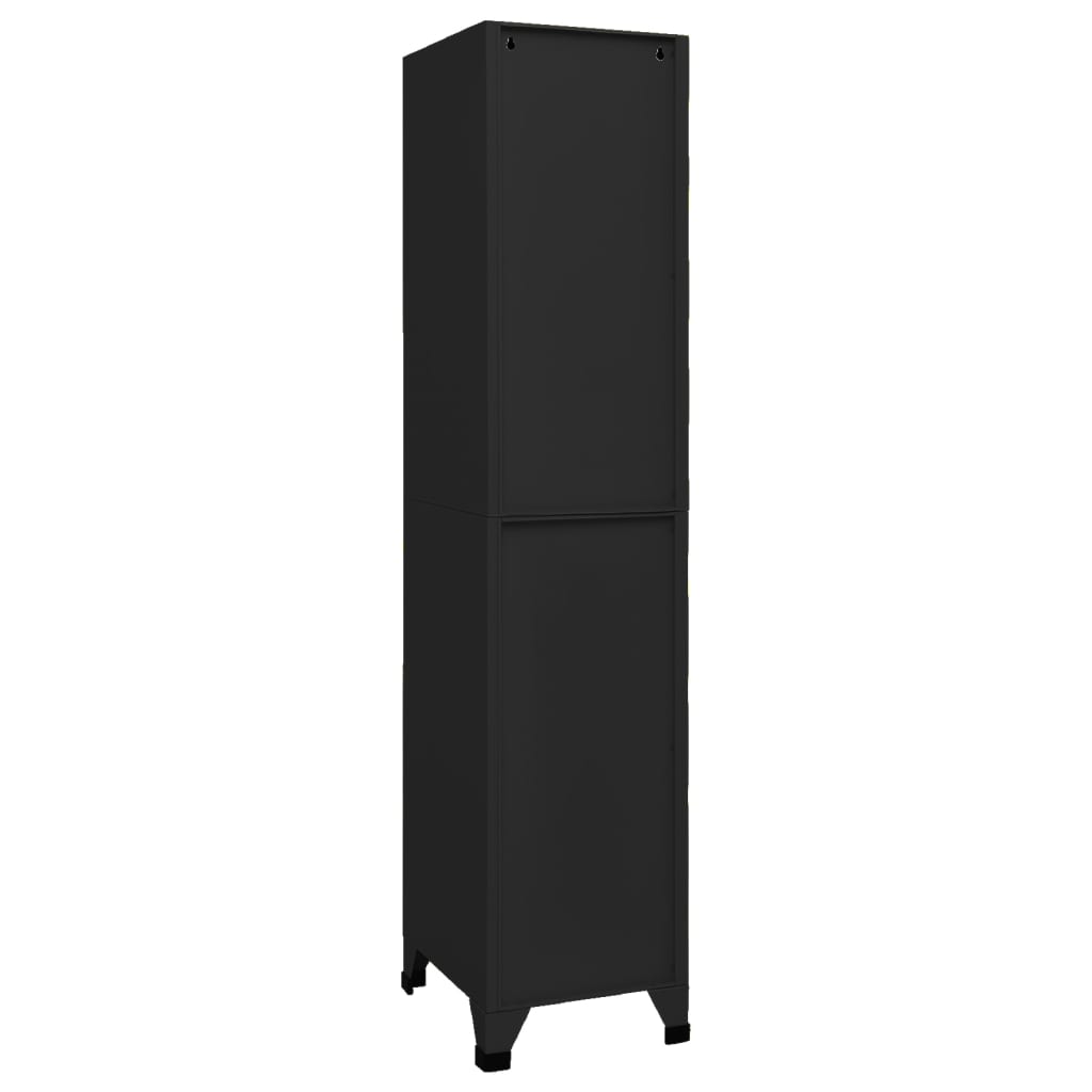Lockerkast 38x45x180 cm staal zwart – afbeelding 2