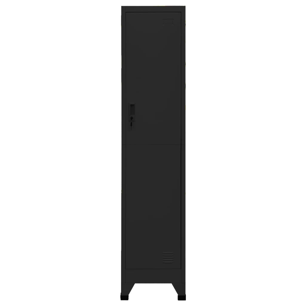 Lockerkast 38x45x180 cm staal zwart – afbeelding 3