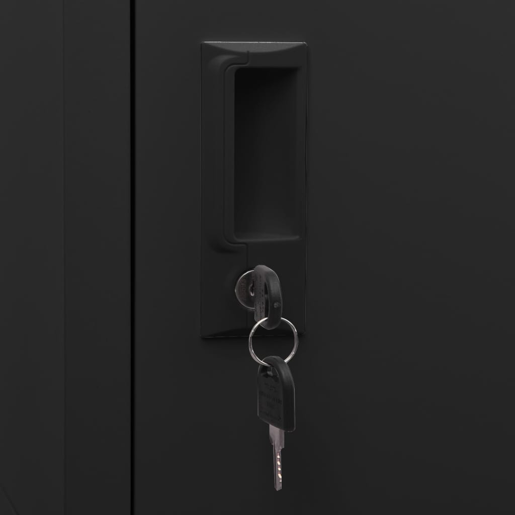 Lockerkast 38x45x180 cm staal zwart – afbeelding 7