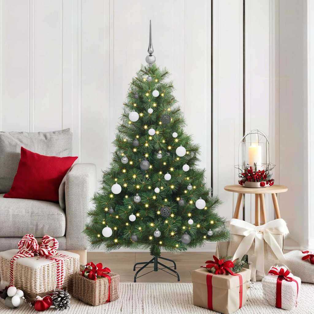 Kunstkerstboom met 150 LED met standaard Groen 150 cm PE en PVC – afbeelding 1
