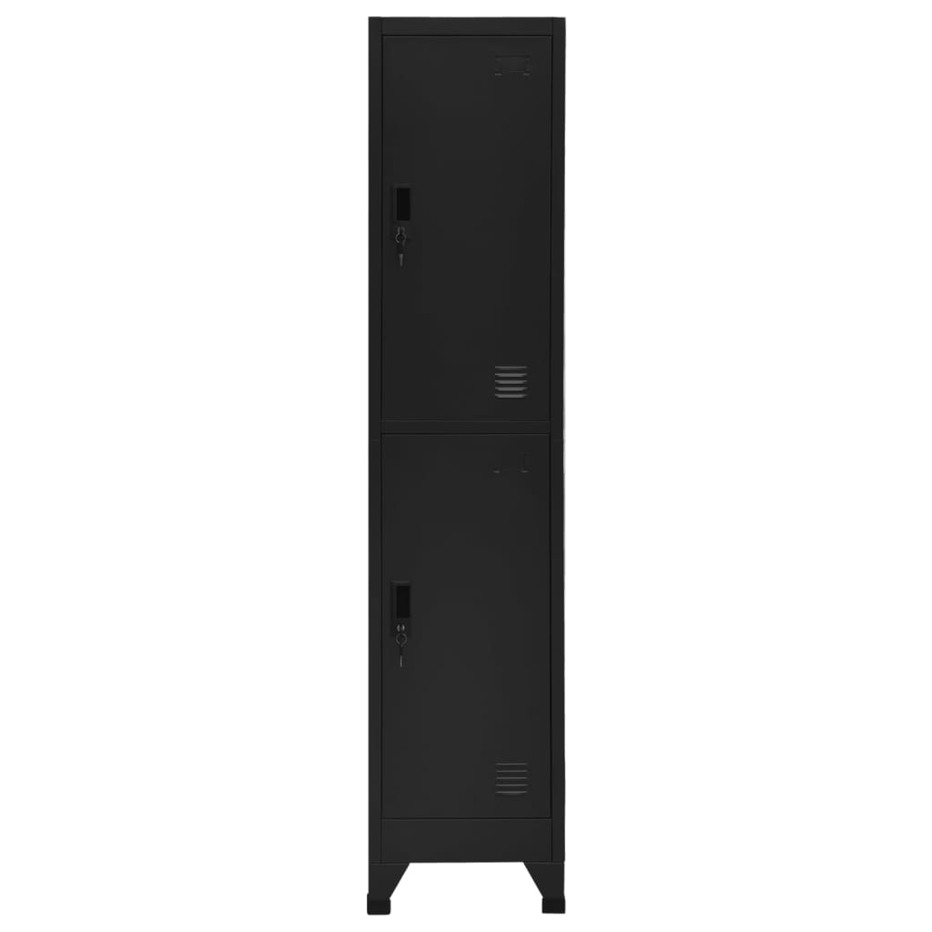 Lockerkast 38x45x180 cm staal zwart – afbeelding 2