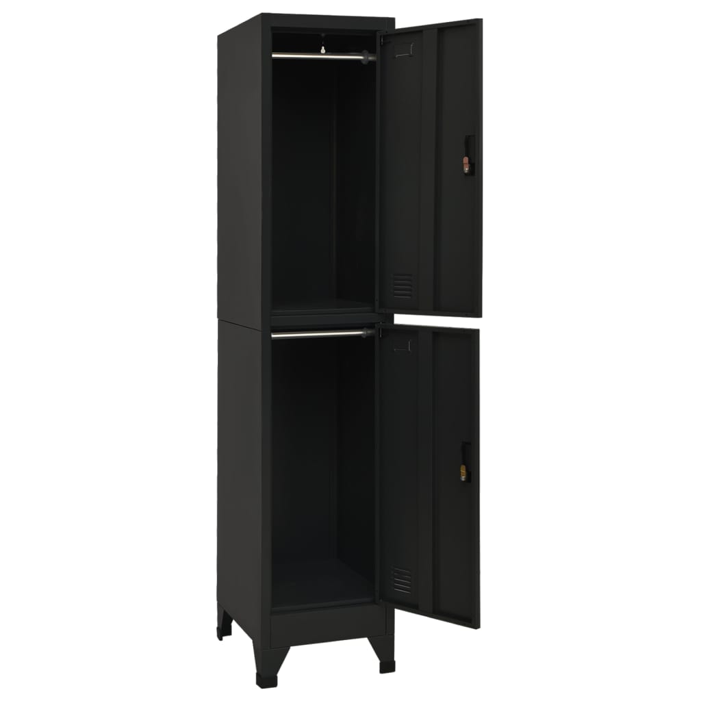 Lockerkast 38x45x180 cm staal zwart – afbeelding 3