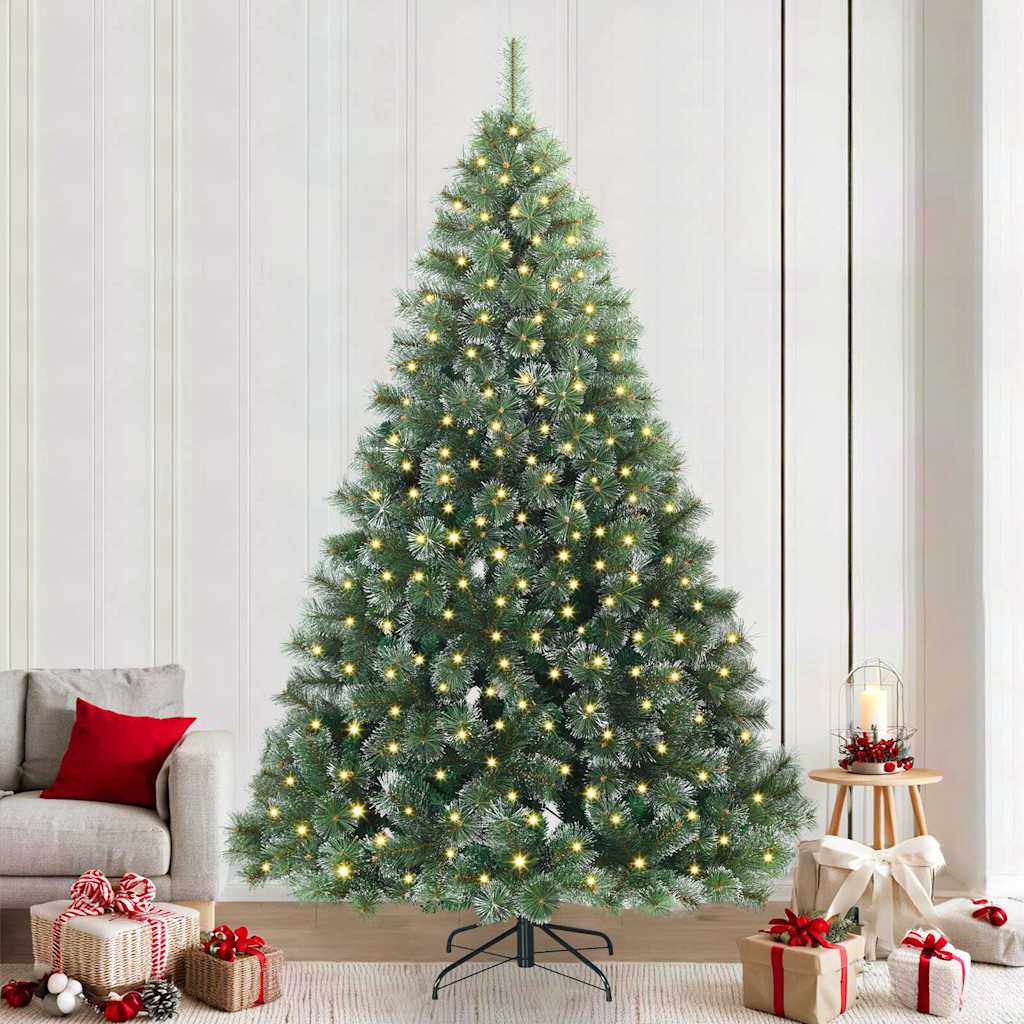 Kunstkerstboom met 300 LED met standaard Groen 240 cm PE en PVC