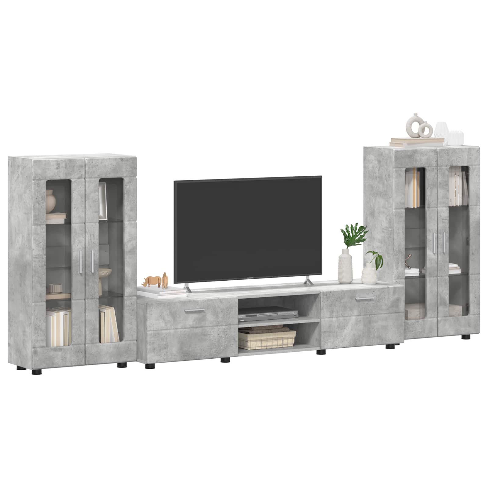 Tv-meubelset met lade FLORIN 3 pcs Beton Grijs Bewerkt hout – afbeelding 3