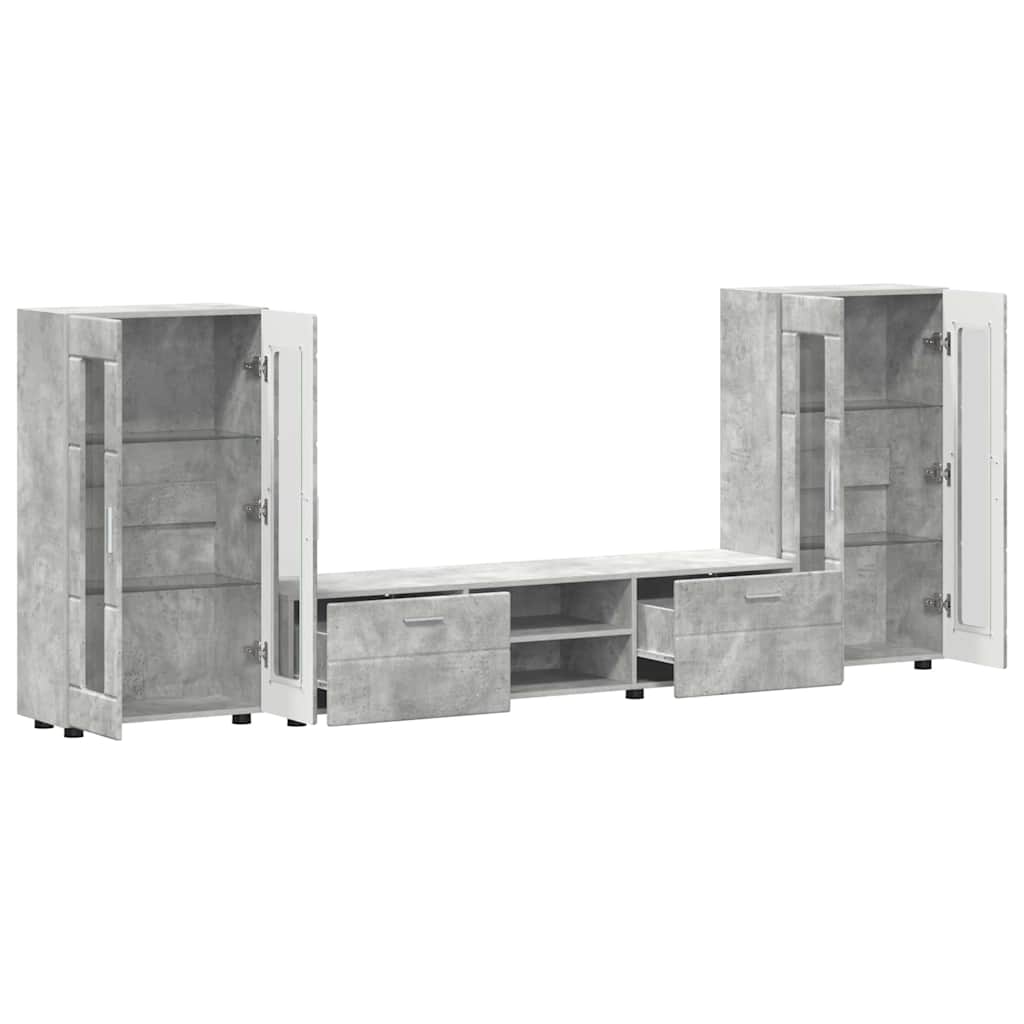 Tv-meubelset met lade FLORIN 3 pcs Beton Grijs Bewerkt hout – afbeelding 5