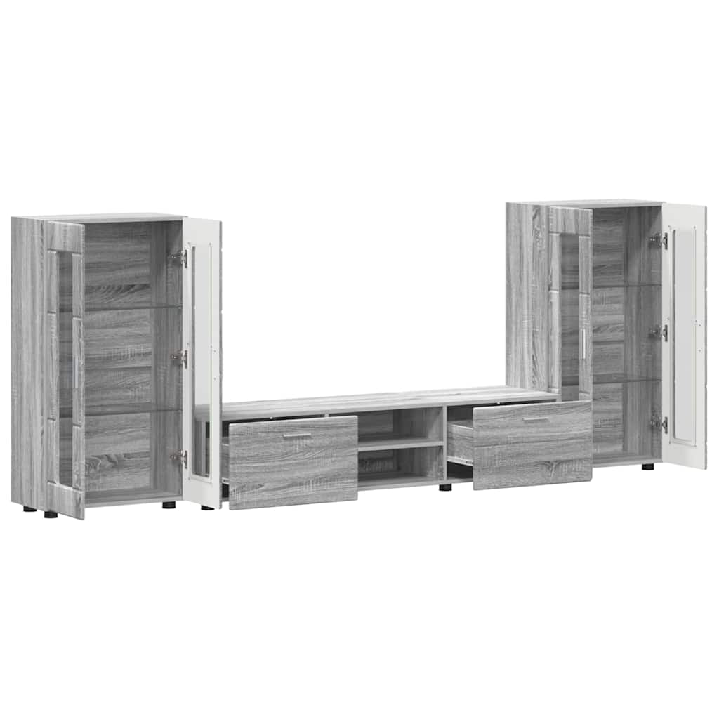 Tv-meubelset met lade FLORIN 3 pcs Grijs Sonoma Bewerkt hout – afbeelding 5