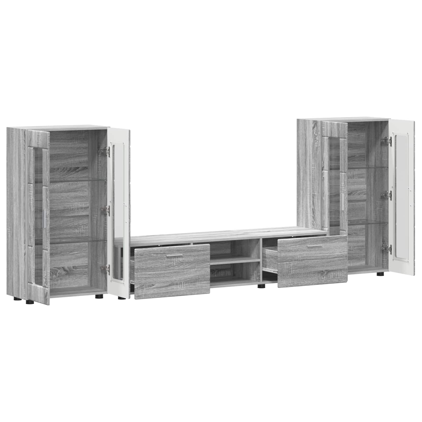 Tv-meubelset met lade FLORIN 3 pcs Grijs Sonoma Bewerkt hout – afbeelding 8