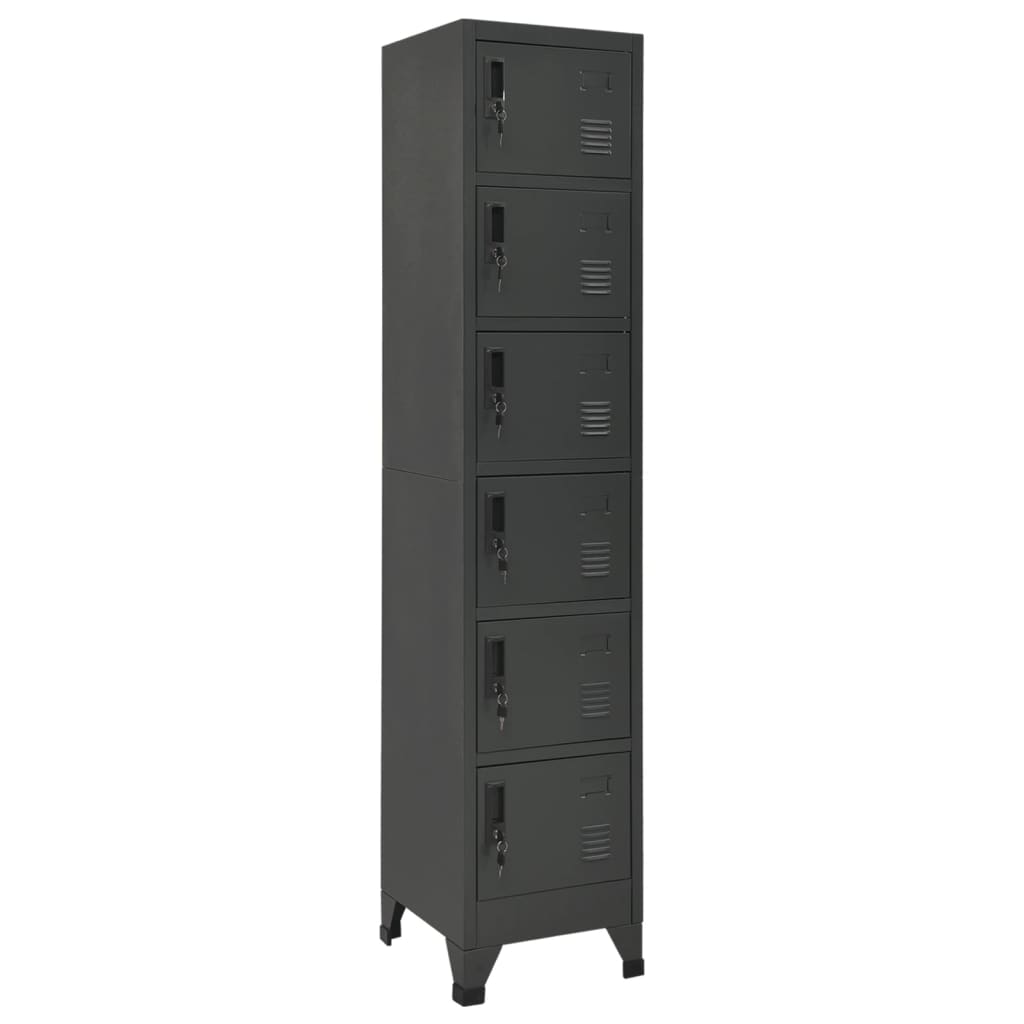 Lockerkast 38x40x180 cm staal antracietkleurig – afbeelding 1
