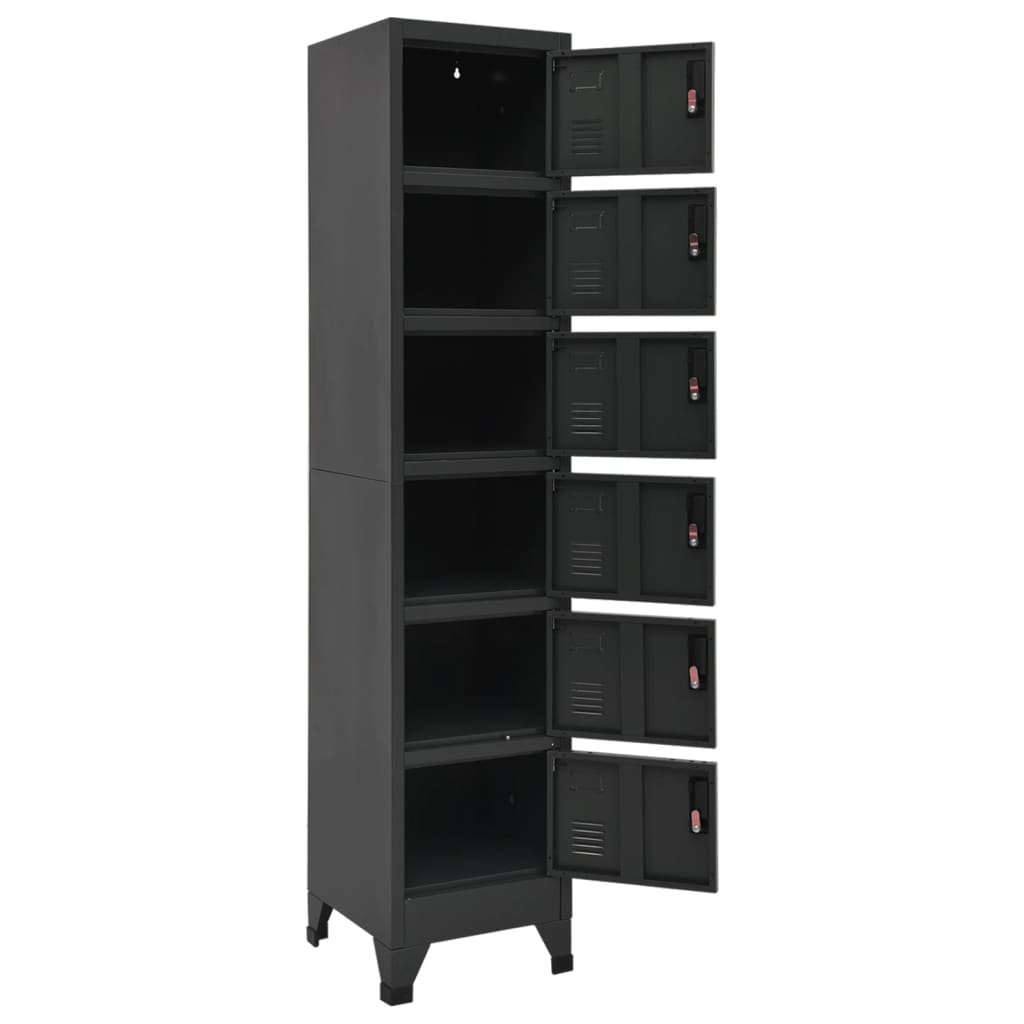 Lockerkast 38x40x180 cm staal antracietkleurig – afbeelding 5