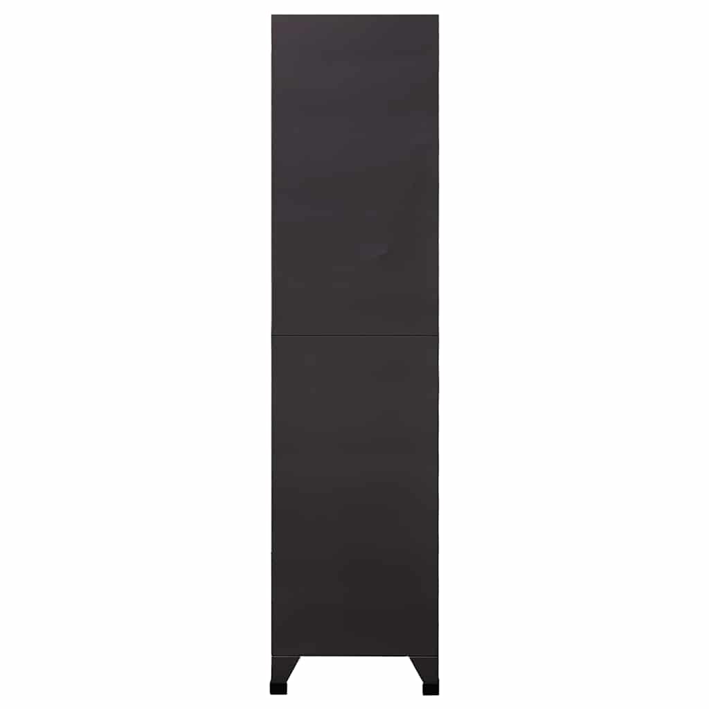 Lockerkast 90x45x180 cm staal antracietkleurig en rood – afbeelding 3
