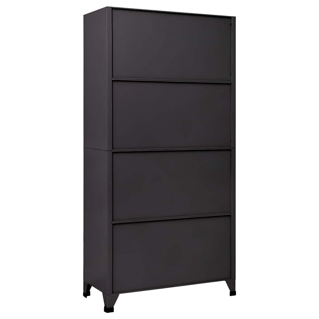 Lockerkast 90x45x180 cm staal antracietkleurig en rood – afbeelding 4