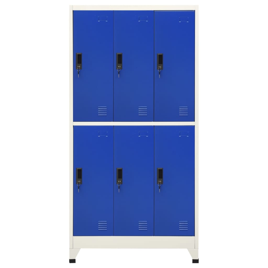 Lockerkast 90x45x180 cm staal grijs en blauw – afbeelding 2