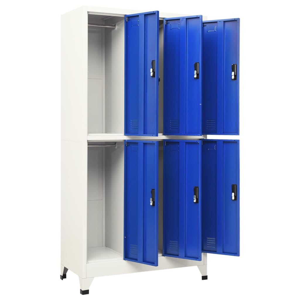Lockerkast 90x45x180 cm staal grijs en blauw – afbeelding 5