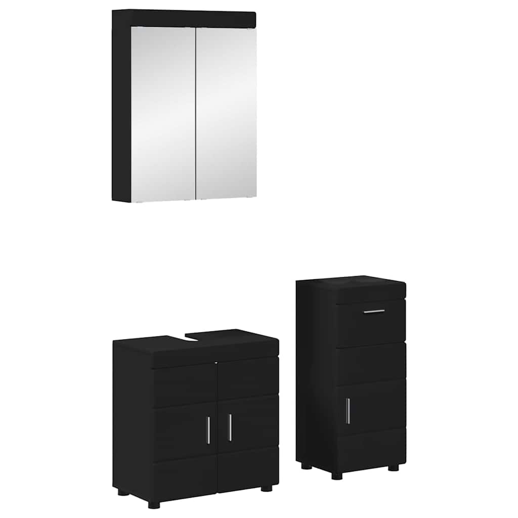 Badkamermeubelset TULUM 3 pcs Zwart 60 x 34 x 63 cm