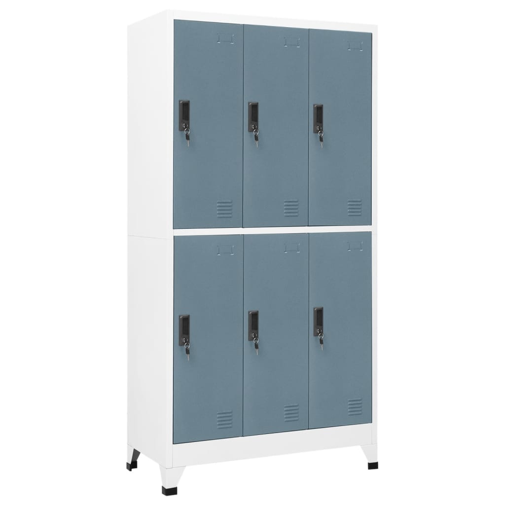 Lockerkast 90x45x180 cm staal lichtgrijs en donkergrijs – afbeelding 1
