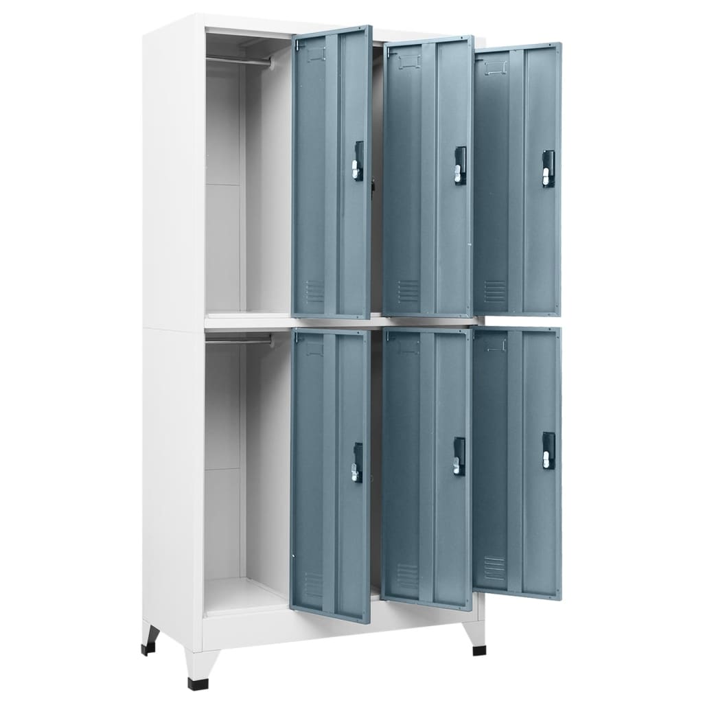 Lockerkast 90x45x180 cm staal lichtgrijs en donkergrijs – afbeelding 5