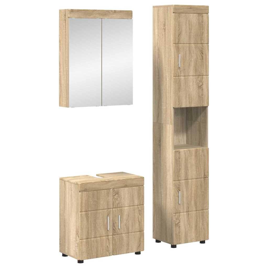 Badkamermeubelset TULUM 3 pcs Sonoma Eiken 60 x 34 x 63 cm
