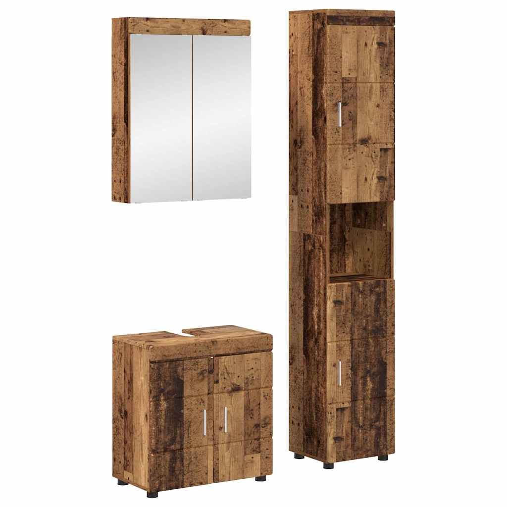 Badkamermeubelset TULUM 3 pcs Oudhout 60 x 34 x 63 cm