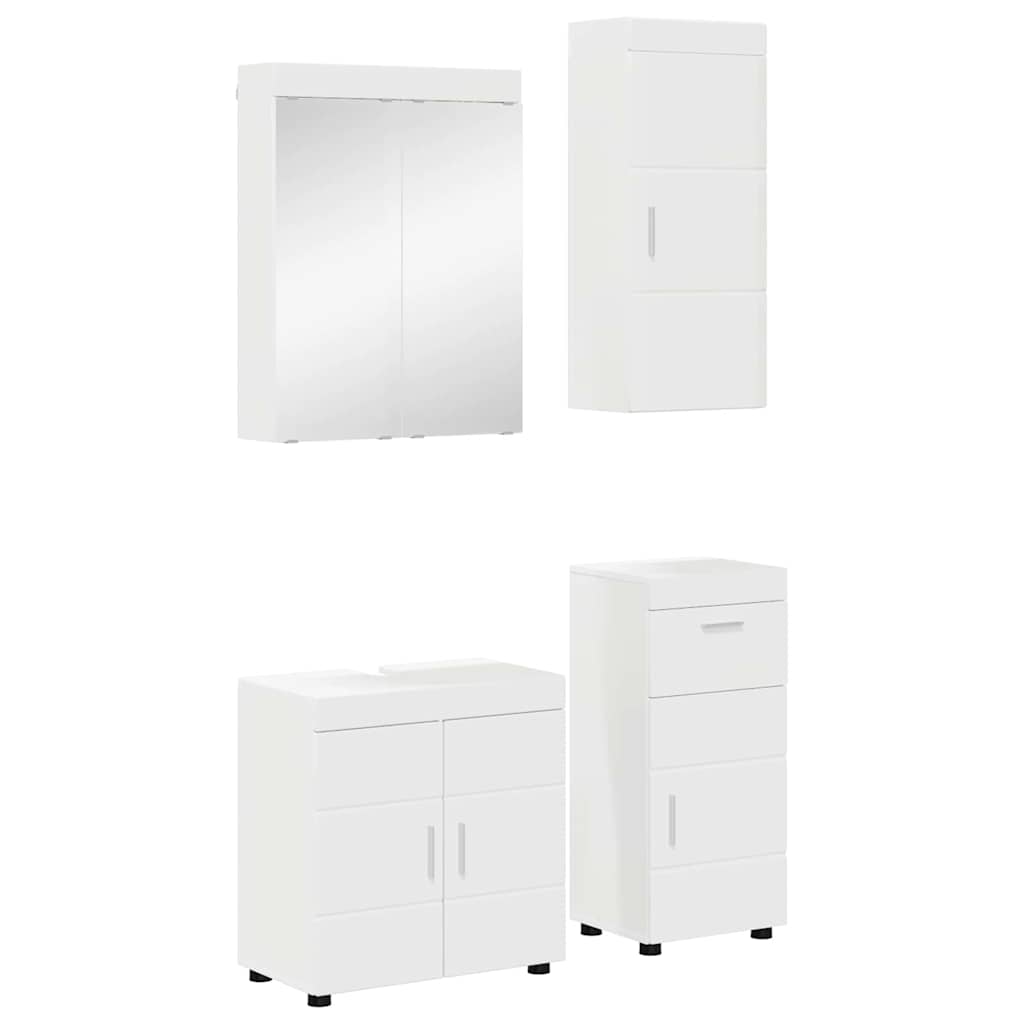 Badkamermeubelset TULUM 4 pcs Wit 60 x 34 x 63 cm Bewerkt hout