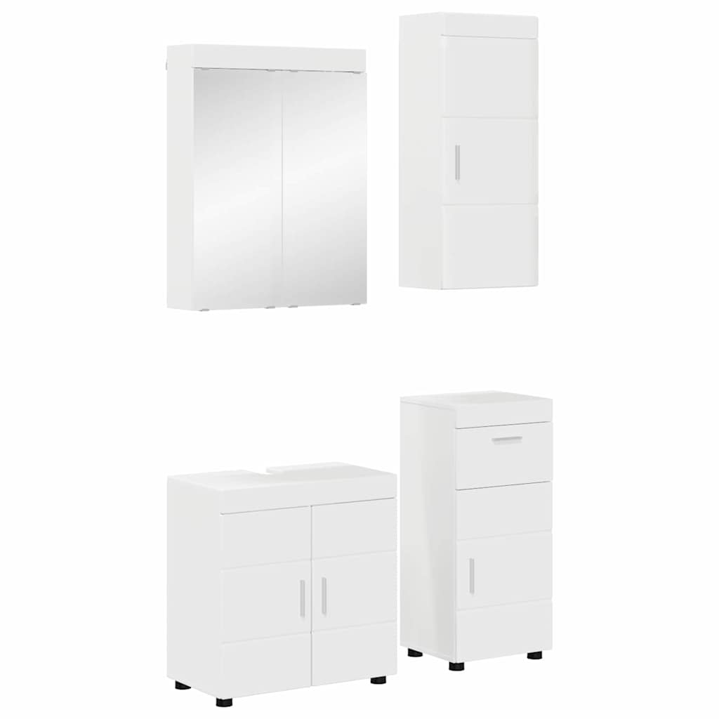Badkamermeubelset TULUM 4 pcs Hoogglans wit 60 x 34 x 63 cm – afbeelding 1