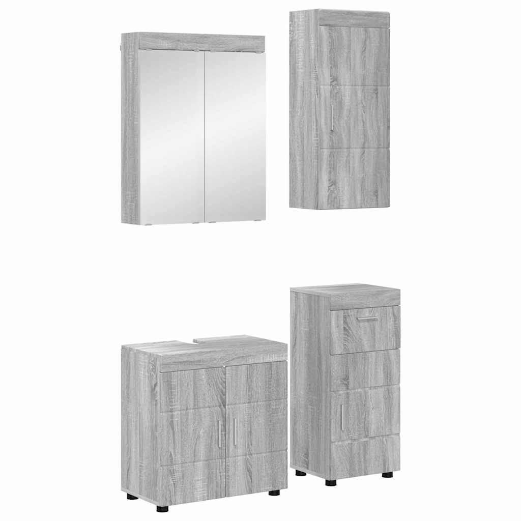 Badkamermeubelset TULUM 4 pcs Grijs Sonoma 60 x 34 x 63 cm