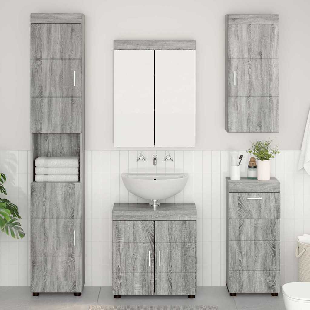 Badkamermeubelset TULUM 5 pcs Grijs Sonoma 60 x 34 x 63 cm