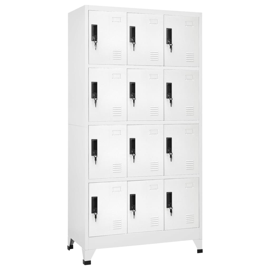 Lockerkast 90x45x180 cm staal wit