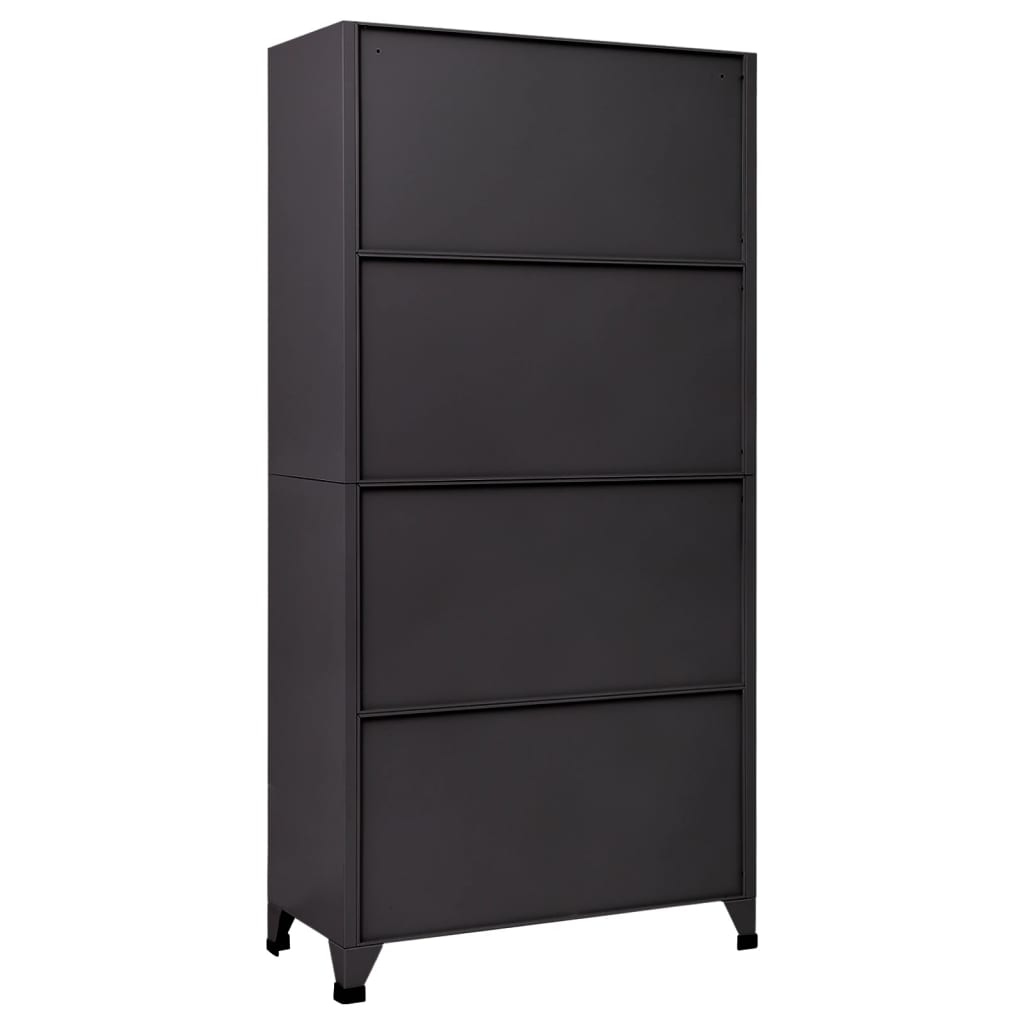 Lockerkast 90x45x180 cm staal antracietkleurig en rood – afbeelding 5