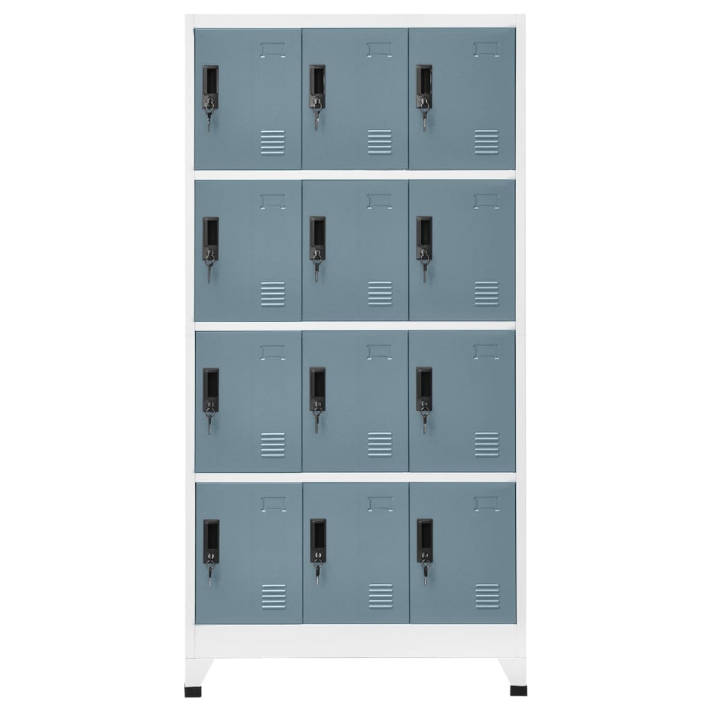 Lockerkast 90x45x180 cm staal lichtgrijs en donkergrijs – afbeelding 2