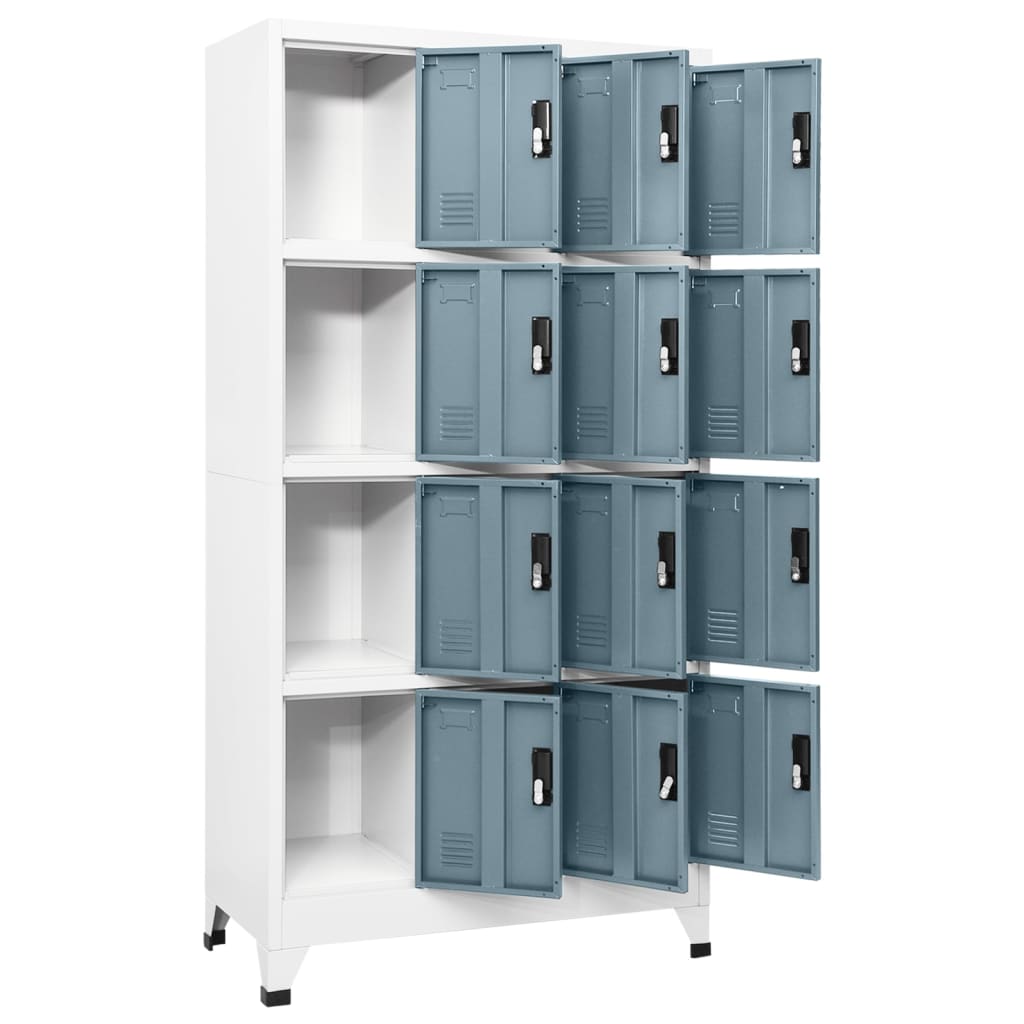 Lockerkast 90x45x180 cm staal lichtgrijs en donkergrijs – afbeelding 3
