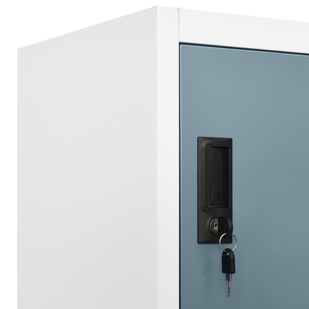 Lockerkast 90x45x180 cm staal lichtgrijs en donkergrijs – afbeelding 6