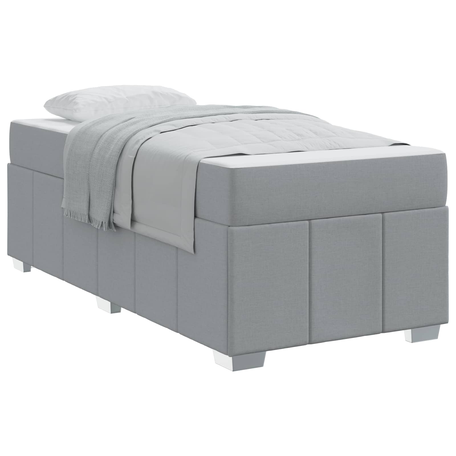 Bedframe met matras Lichtgrijs 80 x 200 cm Stof – afbeelding 2