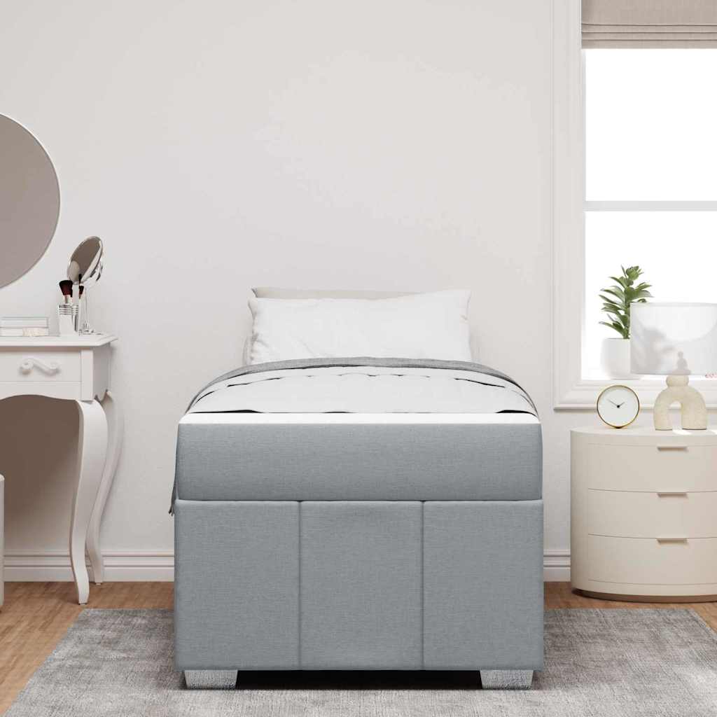 Bedframe met matras Lichtgrijs 80 x 200 cm Stof – afbeelding 3