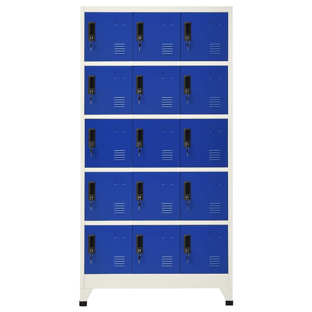 Lockerkast 90x40x180 cm staal grijs en blauw – afbeelding 2