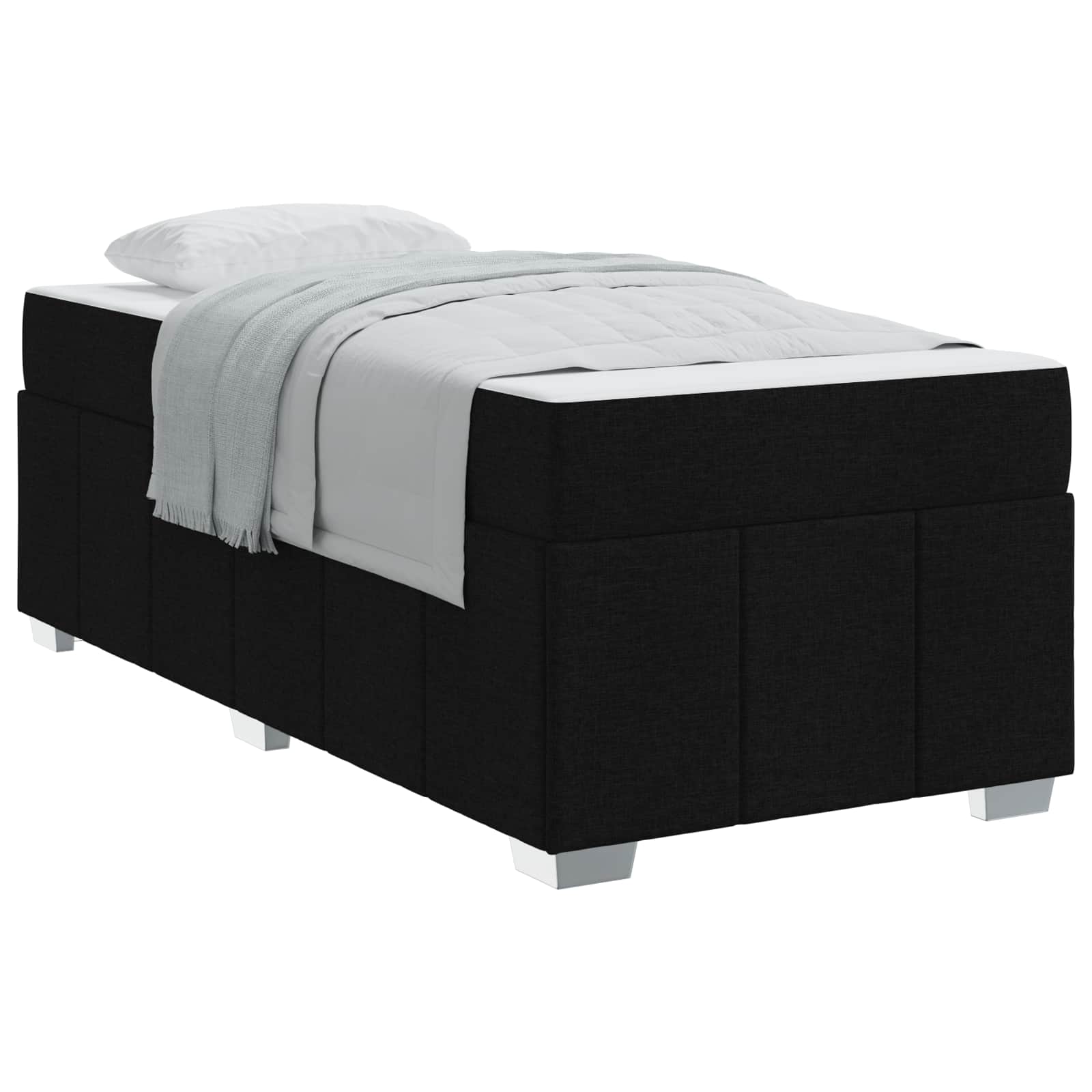 Bedframe met matras Zwart 90 x 200 cm Stof – afbeelding 3