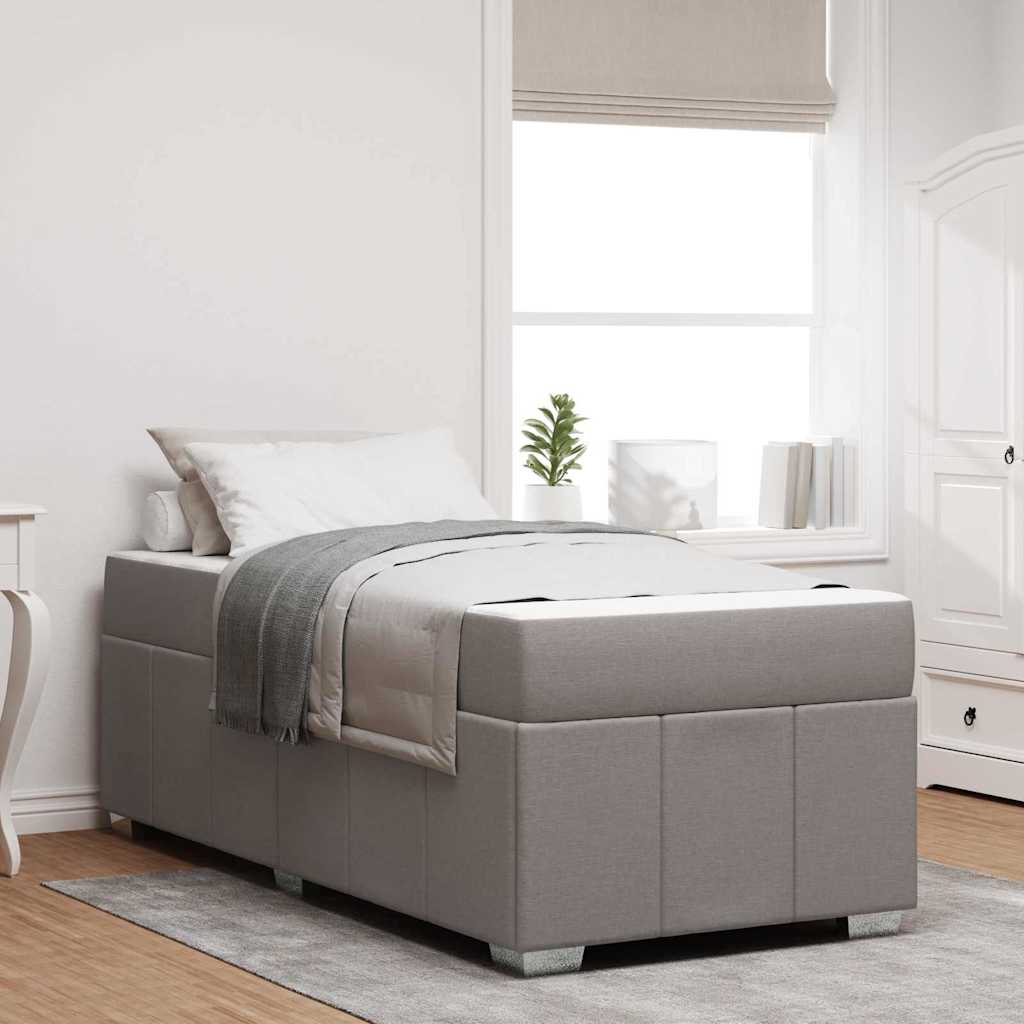 Bedframe met matras Taupe 120 x 190 cm Stof – afbeelding 1