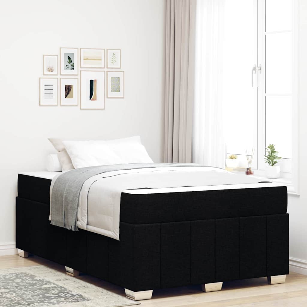 Bedframe met matras Zwart 120 x 200 cm Stof – afbeelding 1