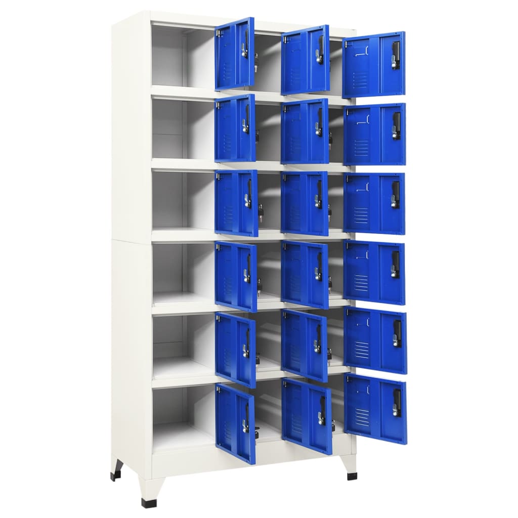 Lockerkast 90x40x180 cm staal grijs en blauw – afbeelding 3
