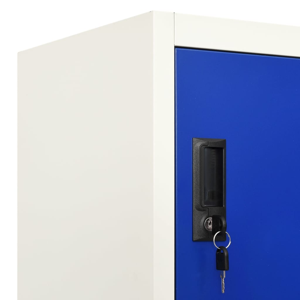 Lockerkast 90x40x180 cm staal grijs en blauw – afbeelding 7