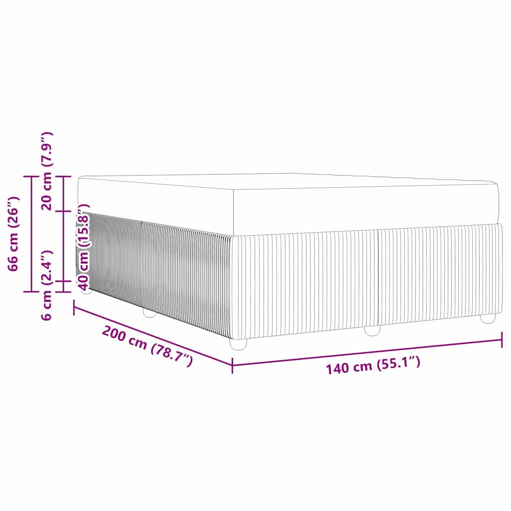 Bedframe met matras Zwart 140 x 200 cm Stof – afbeelding 11