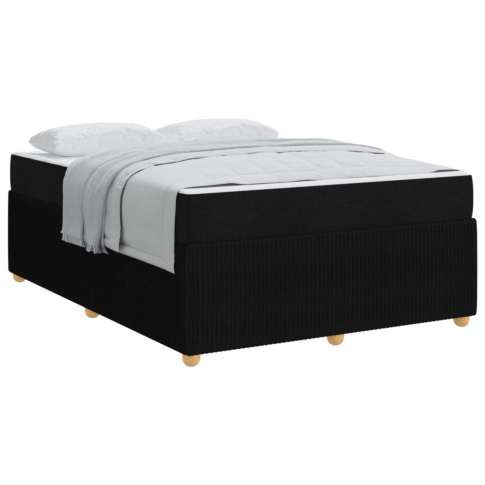 Bedframe met matras Zwart 140 x 200 cm Stof – afbeelding 2