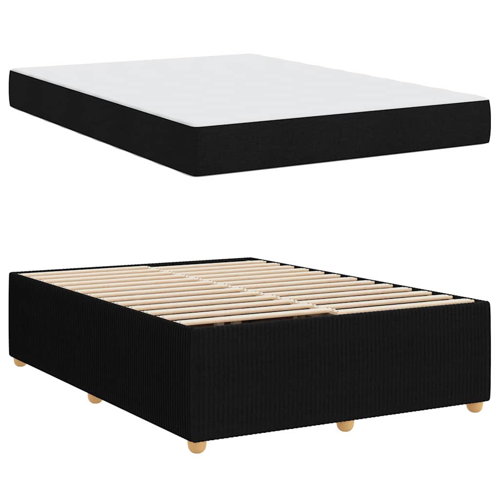 Bedframe met matras Zwart 140 x 200 cm Stof – afbeelding 4