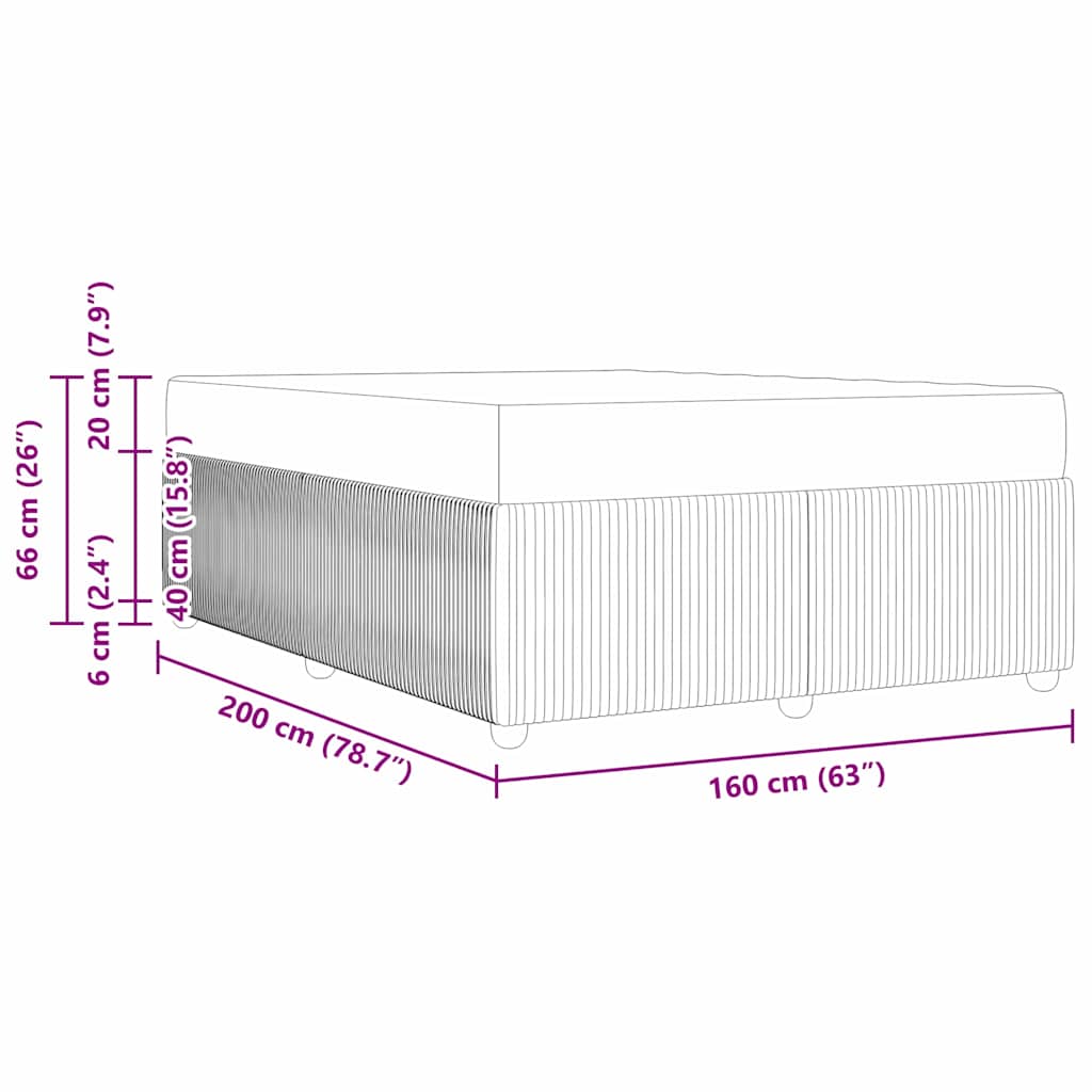 Bedframe met matras Donkerbruin 160 x 200 cm Stof – afbeelding 11