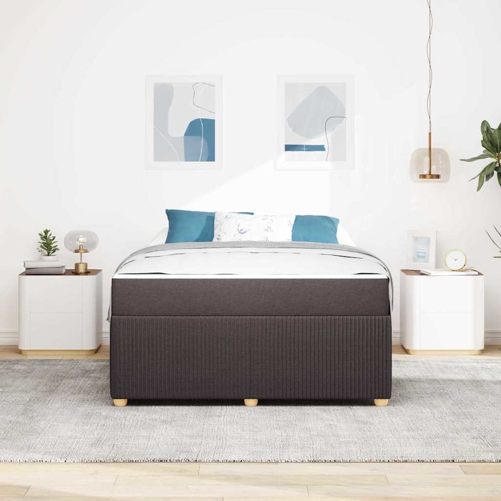 Bedframe met matras Donkerbruin 160 x 200 cm Stof – afbeelding 3