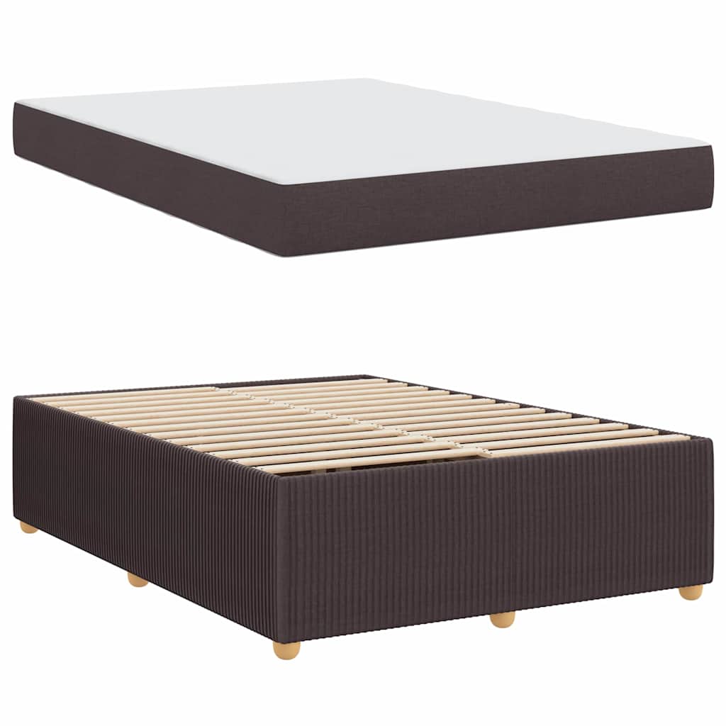 Bedframe met matras Donkerbruin 160 x 200 cm Stof – afbeelding 4