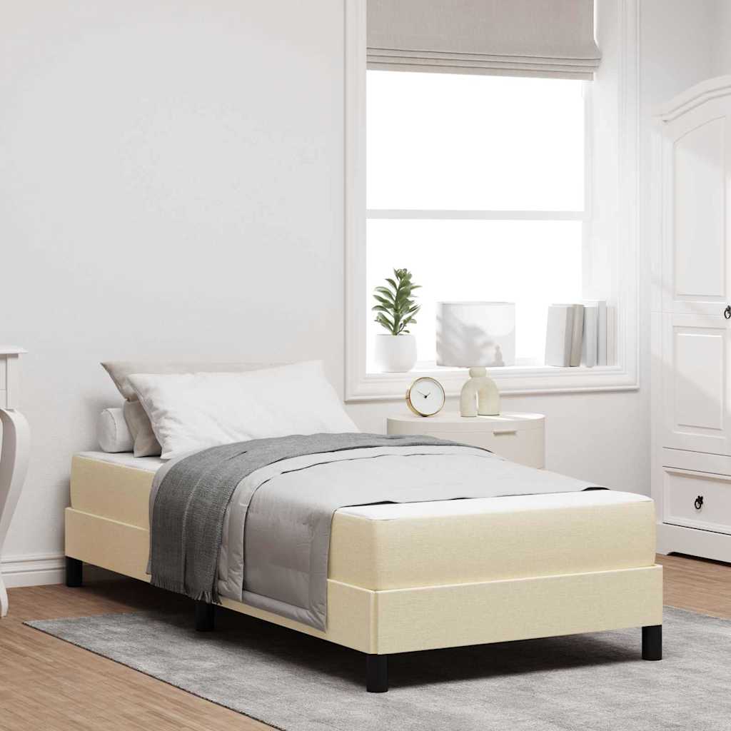 Boxspringbed met matras Crème 90 x 200 cm Stof – afbeelding 1