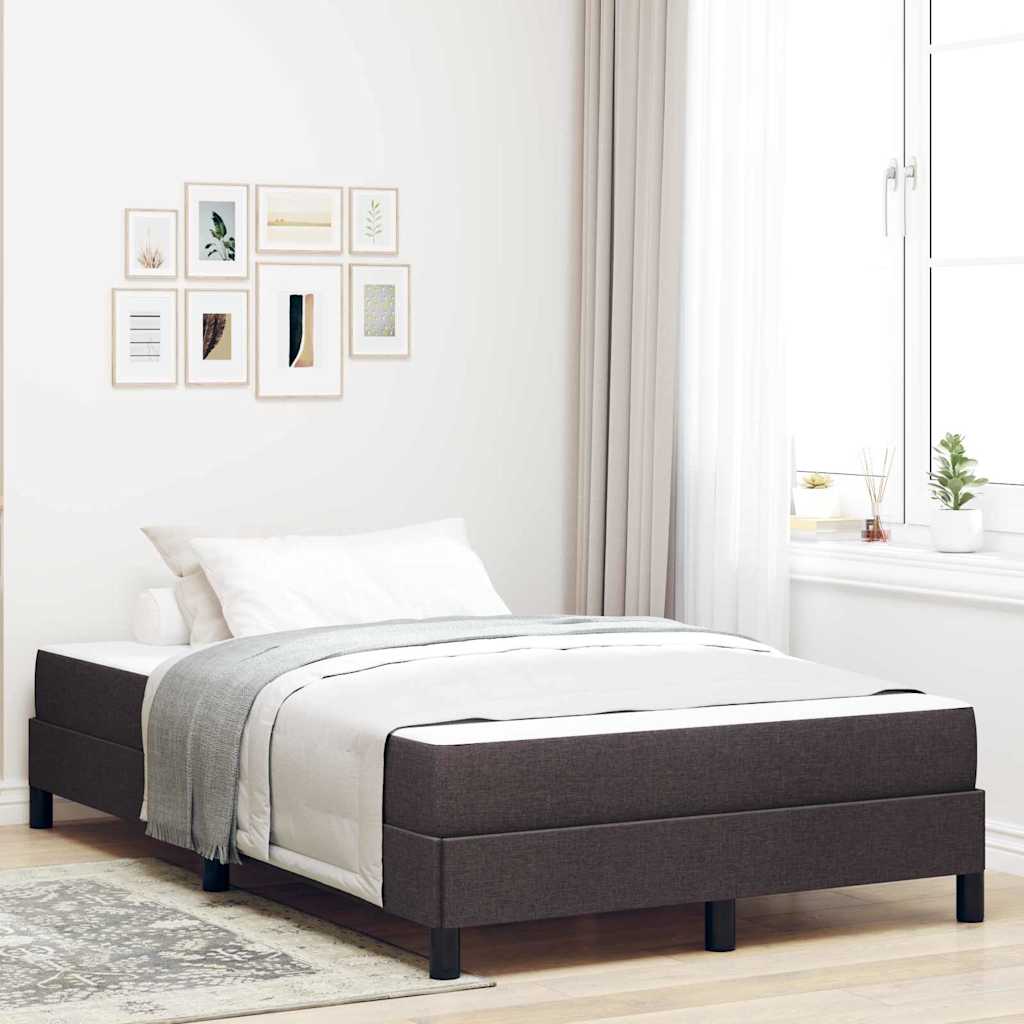 Boxspringbed met matras Donkerbruin 120 x 190 cm Stof – afbeelding 1